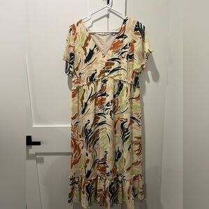 Madewell Swirl Print Midi Dress